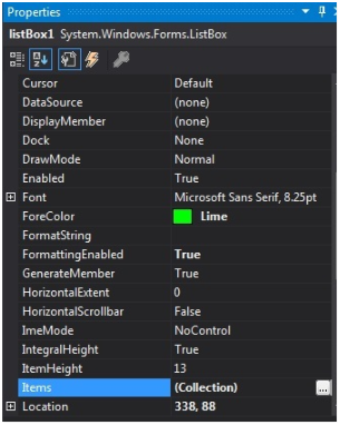 listbox in c# output 6